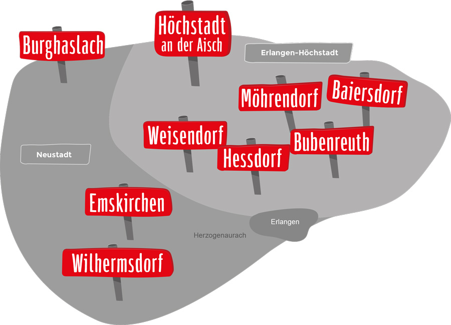 Standorte von REWE Zwingel